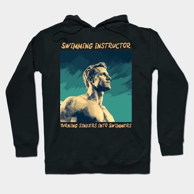 swim instructor, swim coach, swimming trainning, fun designs v9 Hoodie by H2Ovib3s